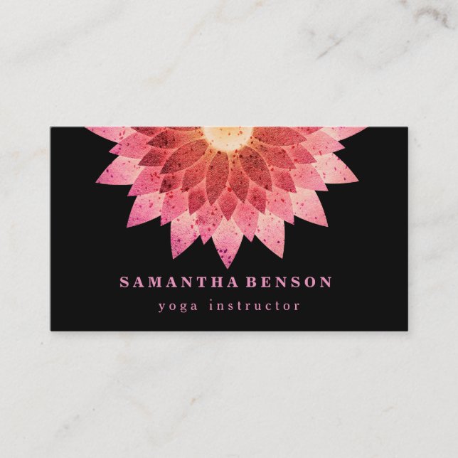 Elegante Lotus Blume Logo Yoga Visitenkarte (Vorderseite)