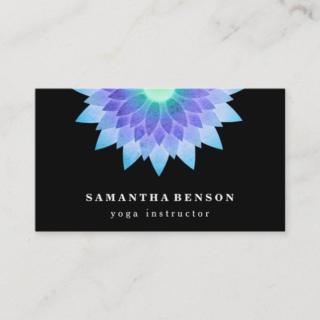 Elegante Lotus Blume Logo Yoga Visitenkarte (Vorderseite)