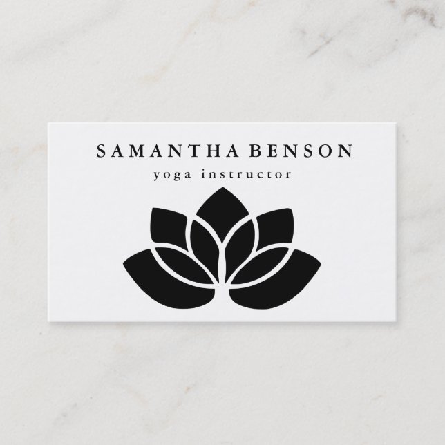 Elegante Lotus Blume Logo Yoga Visitenkarte (Vorderseite)