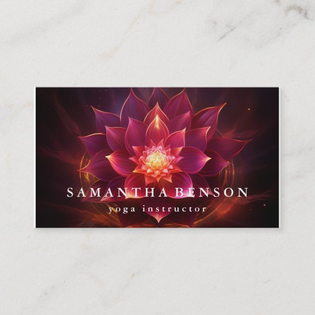 Elegante Lotus Blume Logo Yoga Visitenkarte (Vorderseite)