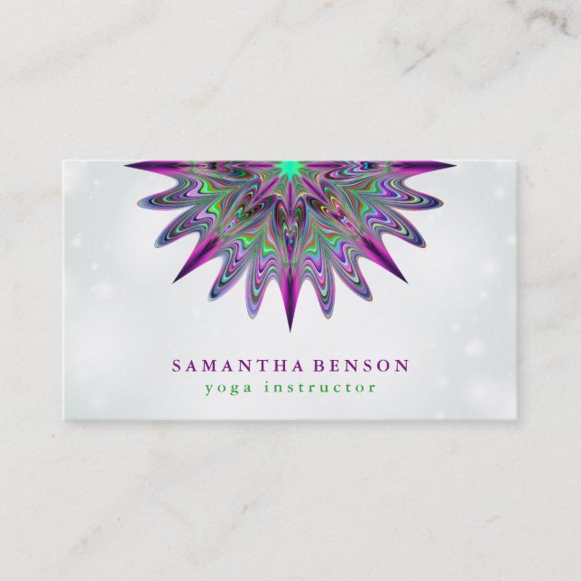 Elegante Lotus Blume Logo Yoga Visitenkarte (Vorderseite)