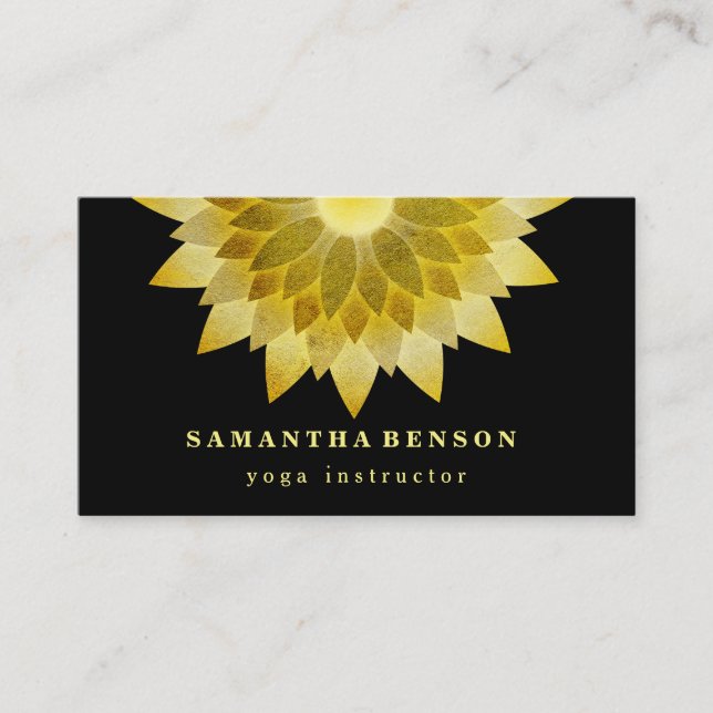 Elegante Lotus Blume Logo Yoga Visitenkarte (Vorderseite)