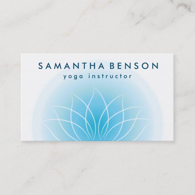 Elegante Lotus Blume Logo Yoga Visitenkarte (Vorderseite)