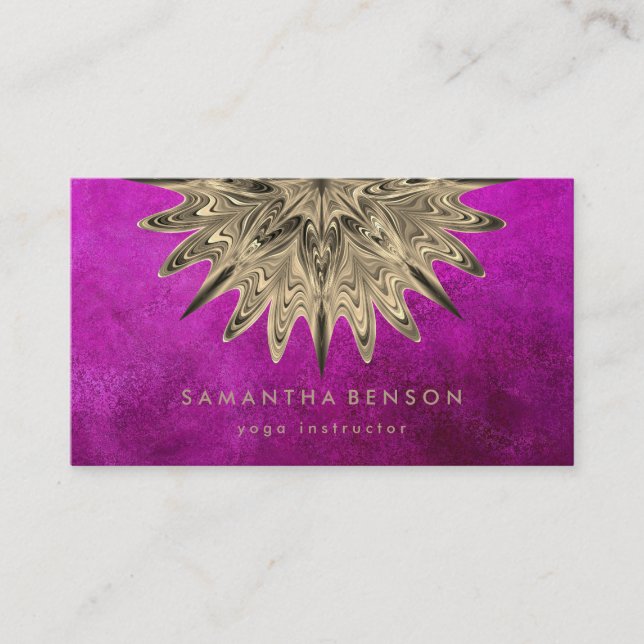 Elegante Lotus Blume Logo Yoga Visitenkarte (Vorderseite)