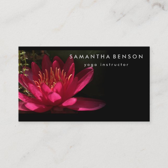 Elegante Lotus Blume Logo Yoga Visitenkarte (Vorderseite)