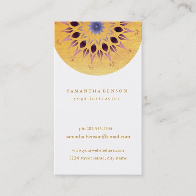 Elegante Lotus Blume Logo Yoga Visitenkarte (Vorderseite)