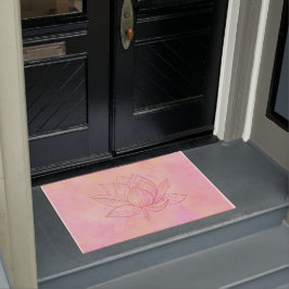 Elegante Lotus Blume Lustration Fußmatte