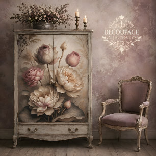 Elegante Lotus Blumen Serenität Decoupage Seidenpapier