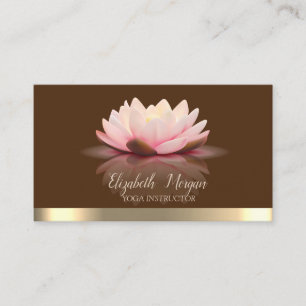 Elegante Lotus Gold Streifen Braune Yoga-Lehrerin Visitenkarte