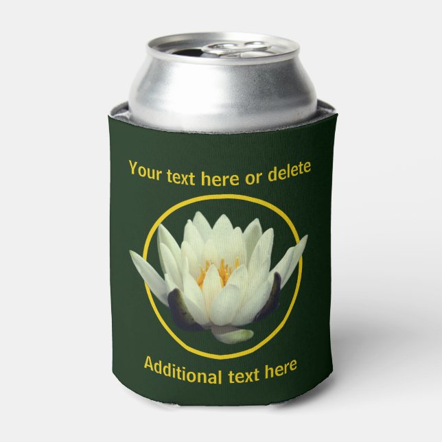 Elegante Lotus Lily Blume Personalisiert Dosenkühler (Kanne Vorderseite)