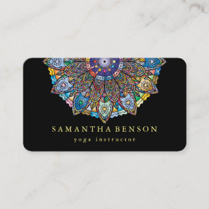 Elegante Lotus Mandala Logo Yoga Business Card Visitenkarte