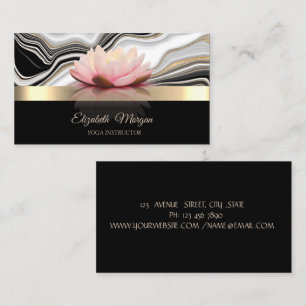 Elegante Lotusblume Goldmarmor Yoga Visitenkarte