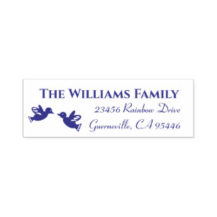 Elegante Lovebirds Personalisierte Gummi Briefmark Permastempel