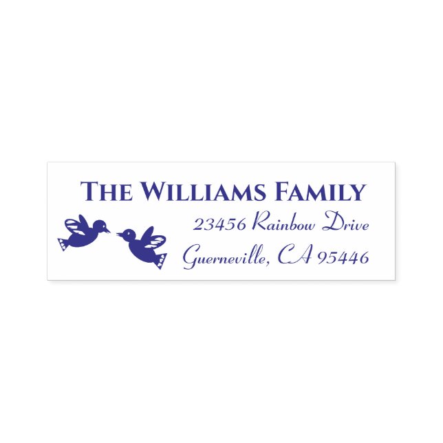 Elegante Lovebirds Personalisierte Gummi-Briefmark Permastempel (Design)