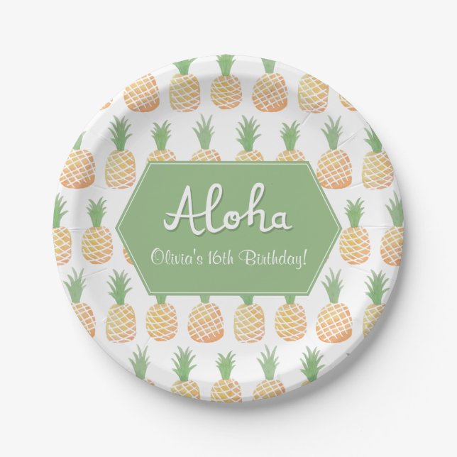 Elegante Luau Pappteller (Vorderseite)