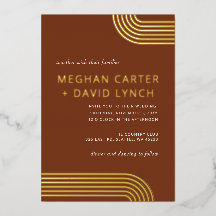 Elegante Luxe Terracotta Arched Gold Wedding Foil