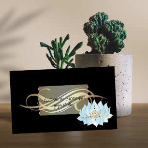 Elegante Luxury Black Lotus Blue Yoga Visitenkarte