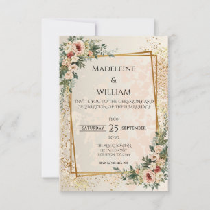 Elegante Luxury Garden Floral Wedding RSVP Card Karte