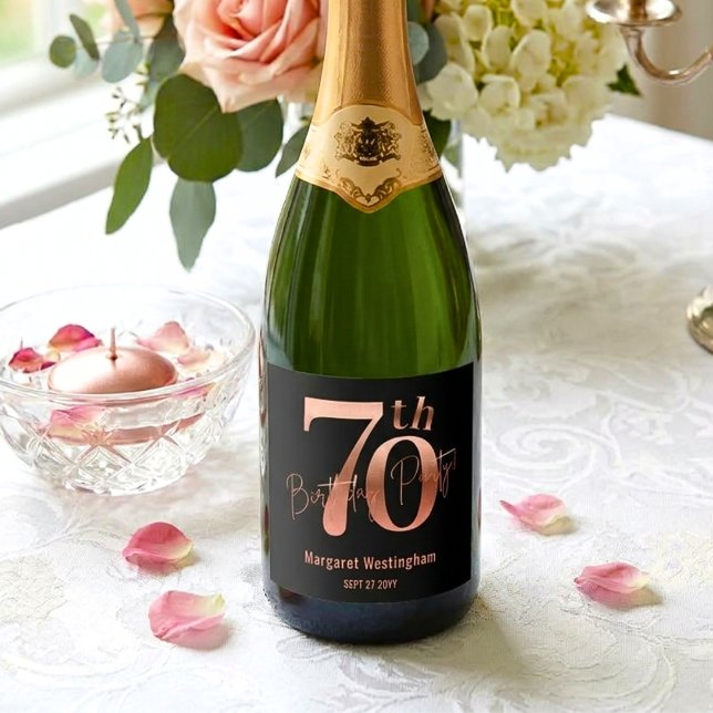 Elegante Luxus Chic Roségold 70. Geburtstag (Von Creator hochgeladen)
