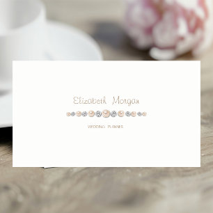 Elegante Luxus Einfach, Weiß, Diamanten, Perlen Visitenkarte