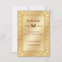 Elegante Luxus Gold Metallische Hochzeits-RSVP-Kar