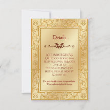 Elegante Luxus Gold Metallische Hochzeitsdetails K
