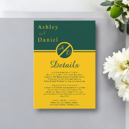 Elegante Luxus-Grün- und Gold-Monogramm-Hochzeit Begleitkarte