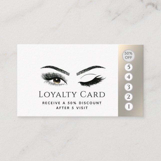 Elegante Luxus-Lashes Make-up Wink Augen Treuekarte (Vorderseite)