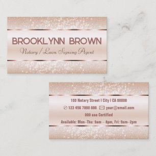Elegante Luxus Rose Gold Border Glitzer Stars Luxe Visitenkarte