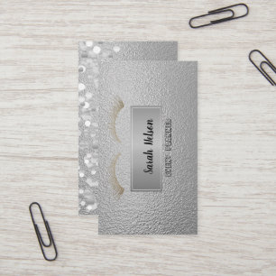 Elegante Luxus Silver Imitate Lashes Visitenkarte