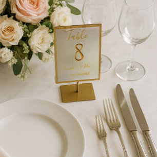 Elegante Luxus-Tischkarte für Hochzeitsempfang Tischnummer