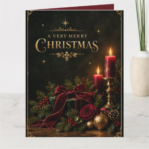 Elegante Luxus-Weihnachtskarte, Samtschleife Karte