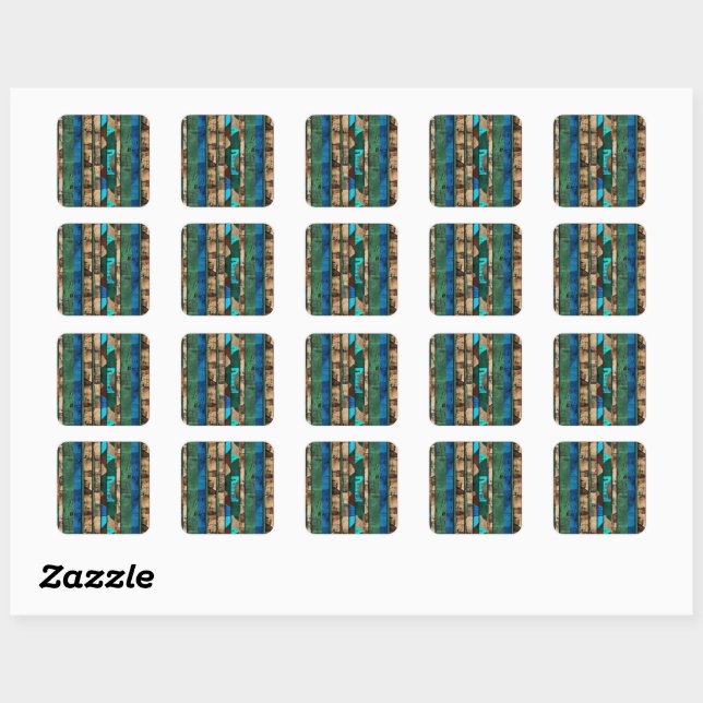 Elegante Luxusinsel Afrikanische Karibik Quadratischer Aufkleber (Blatt)