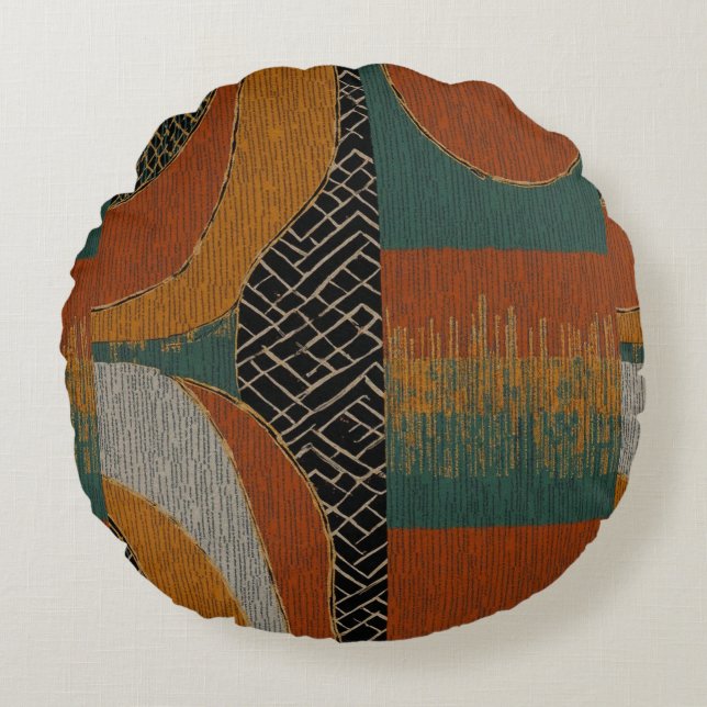 Elegante Luxusinsel Afrikanische Karibik Rundes Kissen (Vorderseite)