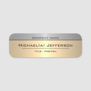 Elegante Luxusklasse Gold Silber Professional Namensschild