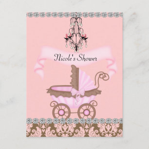 Elegante Mädchen-Baby-Party-Einladungen Damast-Des Einladung