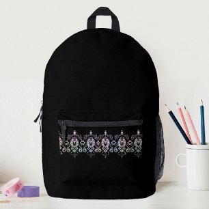 Elegante Mädchen-Diamant-Glanz-Schwarze Schule Bedruckter Rucksack