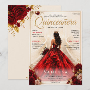 Elegante Magazine-Cover Quinceanera-Einladung Einladung