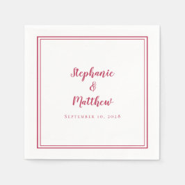 Elegante Magenta Einfache Moderne Minimalistische  Serviette