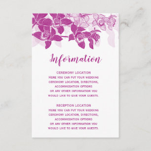 Elégante Magenta Orchidées Cartes d'information Ma