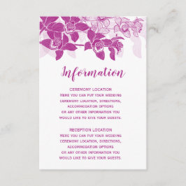 Elegante Magenta Orchids Hochzeit Informationskart Begleitkarte