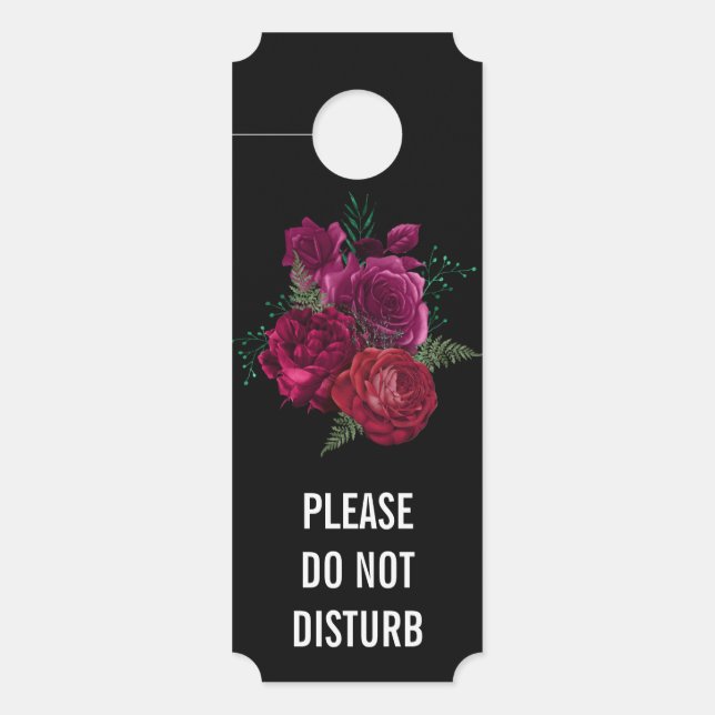 Elegante Magenta Rose Floral Bouquet darf nicht be Türanhänger (Vorderseite)
