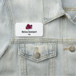 Elegante Magenta Rose Floral Bouquet Namensschild