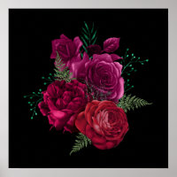 Elegante Magenta Rose Floral Bouquet
