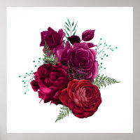 Elegante Magenta Rose Floral Bouquet