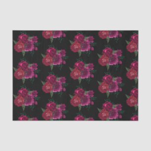 Elegante Magenta Rose Floral Bouquet Seidenpapier