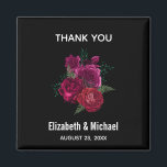 Elegante Magenta Rose Floral Bouquet Wedding Magnet<br><div class="desc">Ein Lieblingsmagnet mit einem wunderschönen Bild eines Straußes aus Magenta und rosa Blume. Schwarzer Hintergrund.</div>