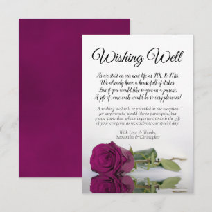 Elegante Magenta Rose Hochzeit wünscht gutes Gedic Begleitkarte