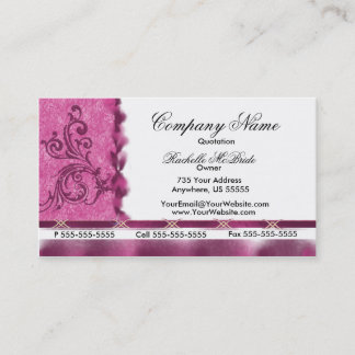 Elegante magentarote rosa Stickerei-Visitenkarten Visitenkarte