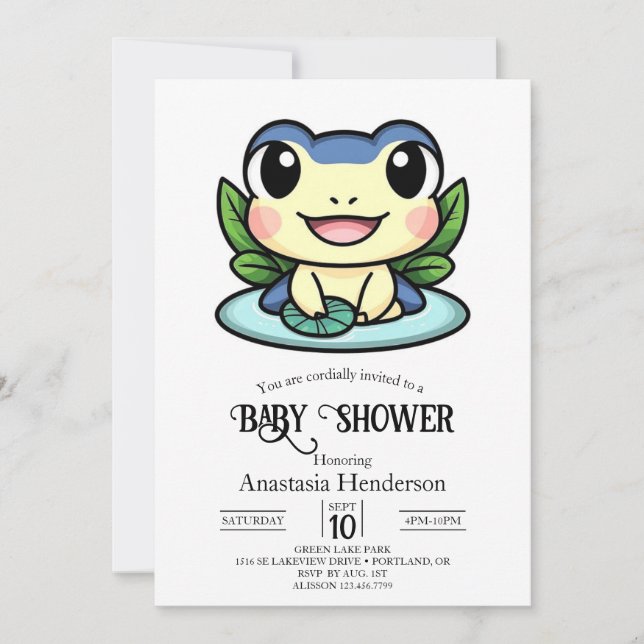 Elegante Magic Frog Baby Shower Einladung (Vorderseite)
